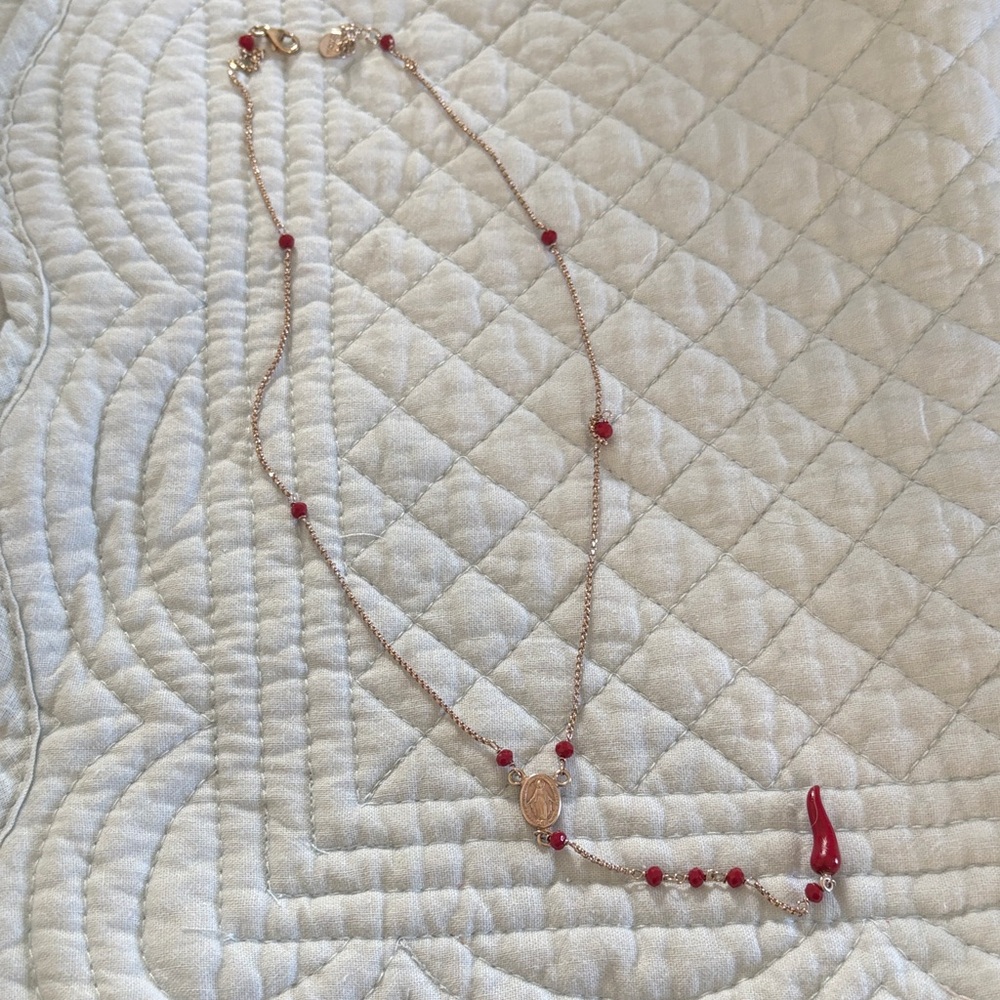 Elegant Red Beaded Necklace